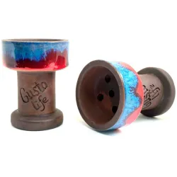 Clay Hookah Bowl Gusto - Rook Classic (Red & Blue)