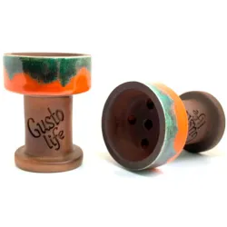 Clay Hookah Bowl Gusto - Rook Classic (Orange & Green)