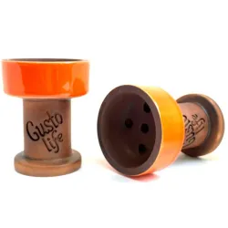 Clay Hookah Bowl Gusto - Rook Classic (Brown & Orange)