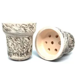 Clay Hookah Bowl Solaris Classic - Charon (Black & White)