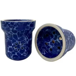 Clay Hookah Bowl Solaris Classic - Eva (Blue & White)