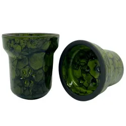 Clay Hookah Bowl Solaris Classic - Eva (Green & Black)