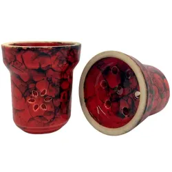 Clay Hookah Bowl Solaris Classic - Eva (Red & Black)