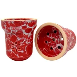 Clay Hookah Bowl Solaris Classic - Eva (Red & White)