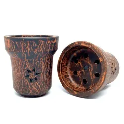 Clay Hookah Bowl Solaris Classic - Mercury (Black & Brown)