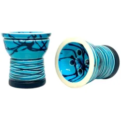 Clay Hookah Bowl Sweet Smoke - New Turkish Glaze (Blue & Black)