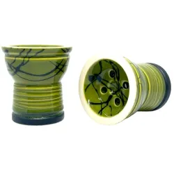 Clay Hookah Bowl Sweet Smoke - New Turkish Glaze (Green & Black)