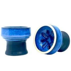 Clay Hookah Bowl Sweet Smoke - Ring Glaze (Blue)