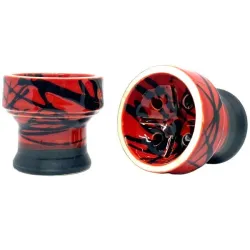 Clay Hookah Bowl Sweet Smoke - Ring Glaze (Red & Black)