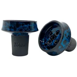 Clay Hookah Bowl Tiaga - Star (Black & Blue)