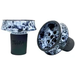 Clay Hookah Bowl Tiaga - Star (Black & White)
