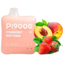 Disposable Pod Elf ​​Bar Pi 9000 Puffs - Strawberry Juicy Peach