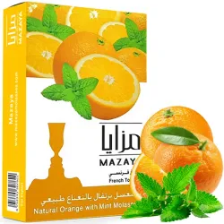Mazaya Hookah Tobacco - Natural Orange with Mint 50 gr