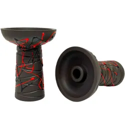 Clay Hookah Bowl Gusto - Classic Phunnel (Red with Black)