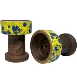 Clay Hookah Bowl Gusto - Rook Classic (Yellow & Blue)