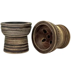Clay Hookah Bowl Gusto - Turkish Classic Vintage (Brown & White)