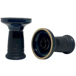 Clay Hookah Bowl Lavart - Aurora Sapphire Phunnel (Black & Blue)