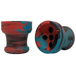 Clay Hookah Bowl Lavart - Nedra Fire Azure Classic (Red & Blue)