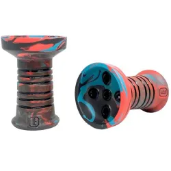 Clay Hookah Bowl Lavart - Spectra Fire Azure Classic (Red & Blue)