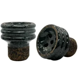 Clay Hookah Bowl Telamon - Turkish Glaze (Grey)