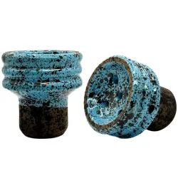 Clay Hookah Bowl Telamon - Turkish Glaze (Light Blue)