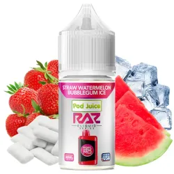 E-Liquid RAZ Pod Juice Salt Nic 5.5% - Straw Watermelon Bubblegum Ice 30 ml