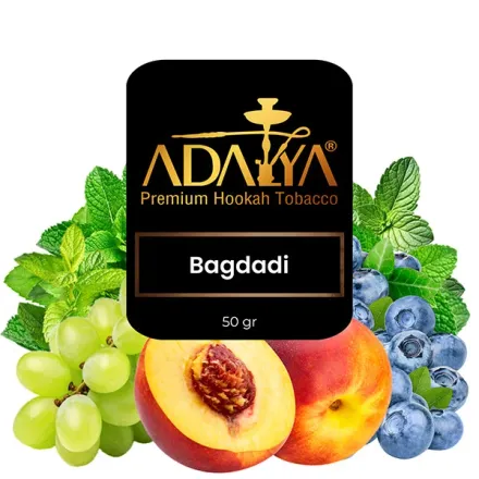 Adalya Hookah Tobacco - Bagdadi (Blueberry, Peach, Mint & Grape) 50 gr