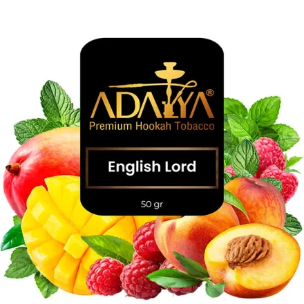 Adalya Hookah Tobacco - English Lord (Raspberry, Peach, Mango & Mint) 50 gr