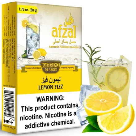 Afzal Hookah Tobacco - Lemon Fizz (Lemon, Ice & Sugar) 50 gr