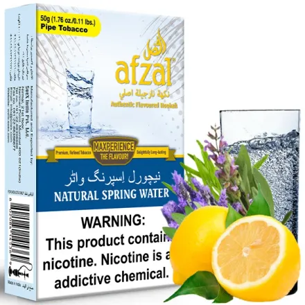 Afzal Hookah Tobacco - Natural Spring Water (Lemon, Herbals & Sparkling Water) 50 gr Afzal Hookah Tobacco - Natural Spring Water (Lemon, Herbals & Sparkling Water) 50 gr