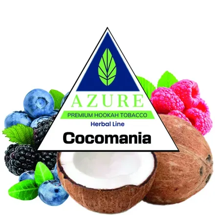 Azure Hookah Tobacco Herbal Line - Cocomania (Blackberry, Blueberry, Coconut & Raspberry) 100 gr