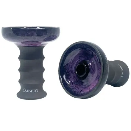 Clay Hookah Bowl Embery - JS-Funnel (Purple & Black)