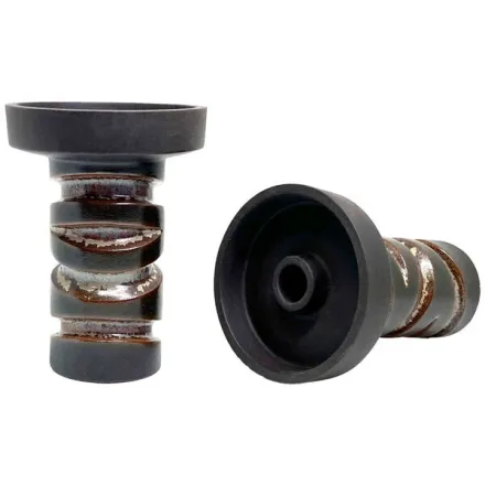 Clay Hookah Bowl Gusto - Harmony Phunnel (Black & Brown) Clay Hookah Bowl Gusto - Harmony Phunnel (Black & Brown)