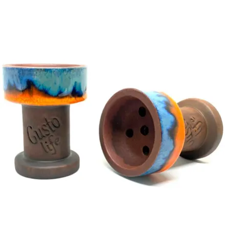 Clay Hookah Bowl Gusto - Rook Classic (Blue & Orange)