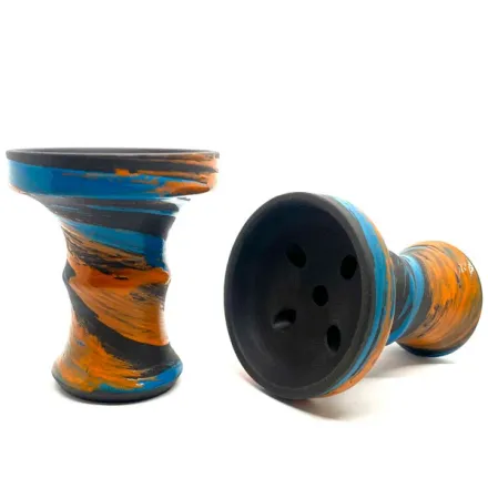Clay Hookah Bowl Personalka - Classic (Blue & Orange)