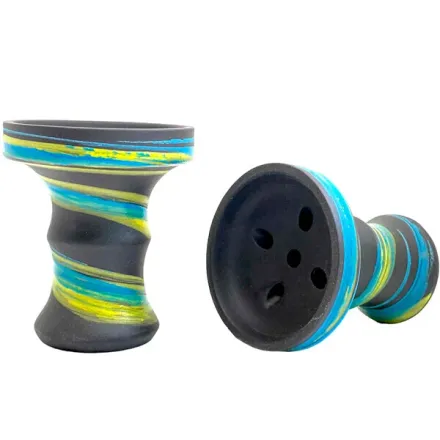 Clay Hookah Bowl Personalka - Classic (Blue & Yellow)