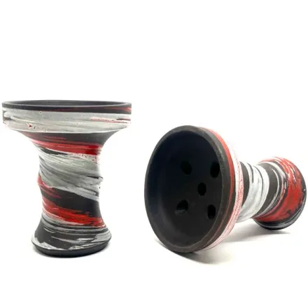 Clay Hookah Bowl Personalka - Classic (White & Red)