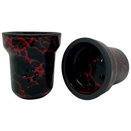 Clay Hookah Bowl Solaris Classic - Adam (Red & Black)