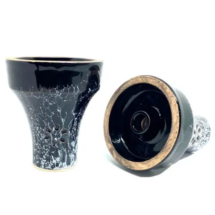 Clay Hookah Bowl Solaris Phunnel - Styx (Black & White)