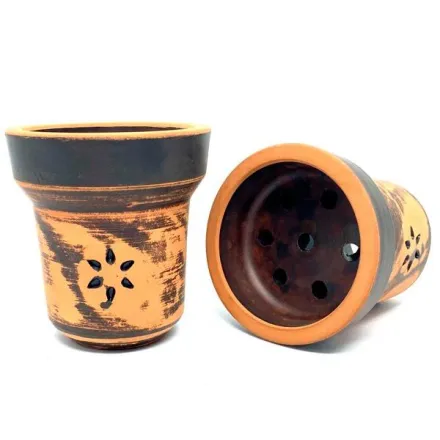 Clay Hookah Bowl Solaris Classic - Pluto (Brown & Black)