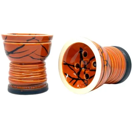 Clay Hookah Bowl Sweet Smoke - New Turkish Glaze (Orange & Black)