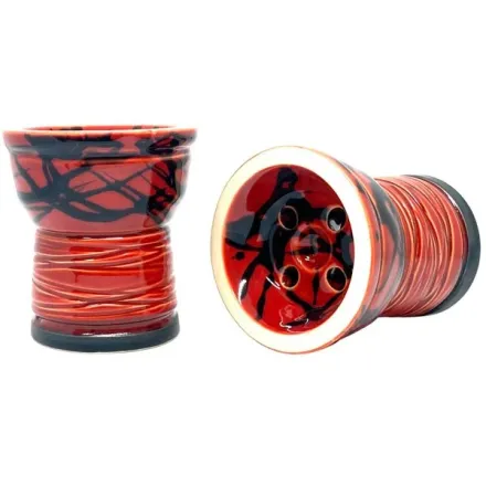 Clay Hookah Bowl Sweet Smoke - New Turkish Glaze (Red & Black)