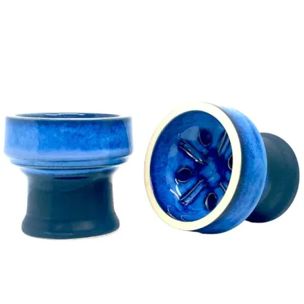 Clay Hookah Bowl Sweet Smoke - Ring Glaze (Blue)