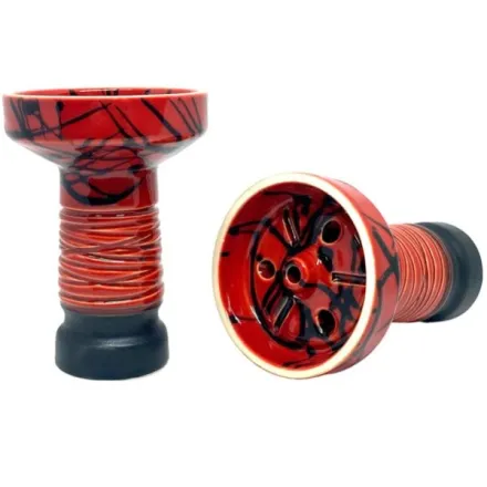 Clay Hookah Bowl Sweet Smoke - Rubicon Glaze (Red & Black)