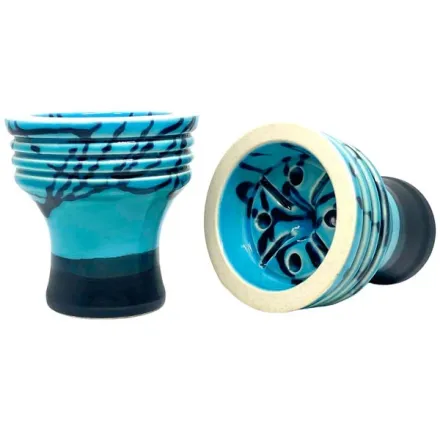 Clay Hookah Bowl Sweet Smoke - Unika Glaze (Blue & Black)