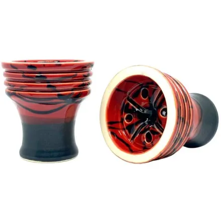 Clay Hookah Bowl Sweet Smoke - Unika Glaze (Red & Black)