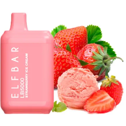 Disposable Pod Elf ​​Bar LB 5000 Puffs - Strawberry Ice Cream