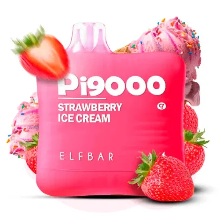 Disposable Pod Elf Bar Pi 9000 Puffs - Strawberry Ice Cream Disposable Pod Elf Bar Pi 9000 Puffs - Strawberry Ice Cream