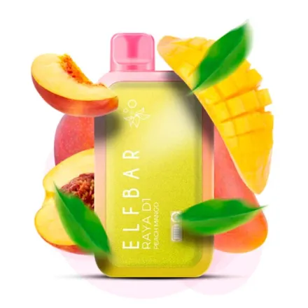 Disposable Pod Elf ​​Bar Raya D1 13000 Puffs - Peach Mango
