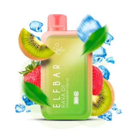 Disposable Pod Elf ​​Bar Raya D1 13000 Puffs - Strawberry Kiwi Ice